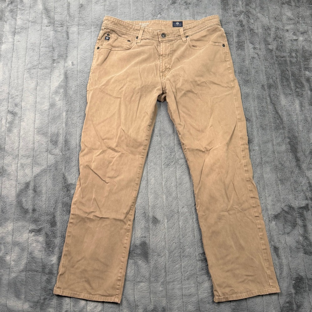 AG Adriano Goldschmied The Graduate Tailored Leg Khaki Pants 34x34 Tan 1174SUD